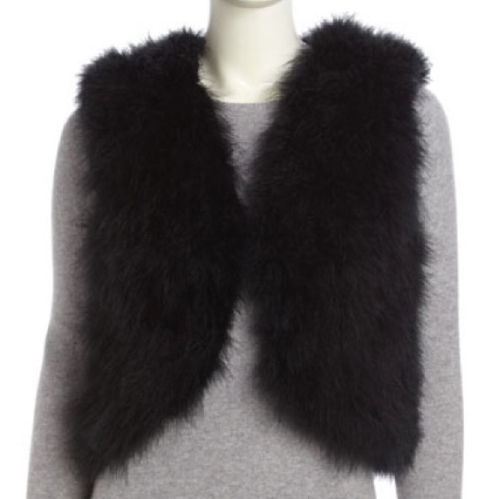 💯% REAL Marabou-feather vest by Adrienne Landau